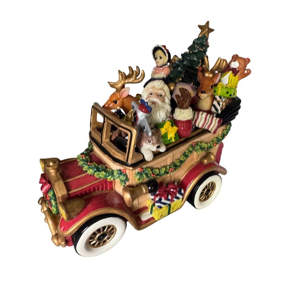 Fitz & Floyd Santa Musical Car Plays "Here Comes Santa Claus" With Original Box - Picture 2 of 7